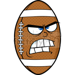 6563 Royalty Free Clip Art Angry American Football Ball Cartoon Mascot Character clipart. Royalty-free image # 389564
