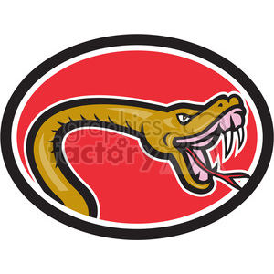 snake baring fangs side clipart.
