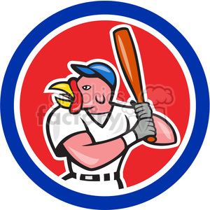 turkey baseball player batting in circle clipart. Commercial use image # 391393
