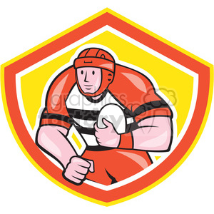 clipart - rugby player holding ball .