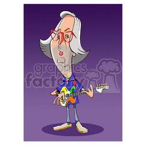 Eric Clapton cartoon caricature clipart. Royalty-free image # 391699