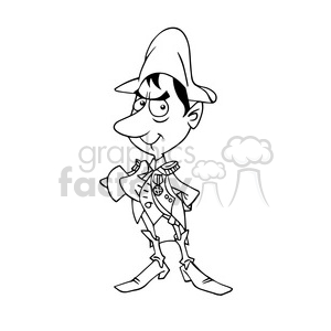 Napoleon Bonaparte bw cartoon caricature clipart. Royalty-free image # 391729