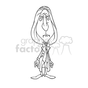 Franz Liszt bw cartoon caricature clipart. Royalty-free image # 391759