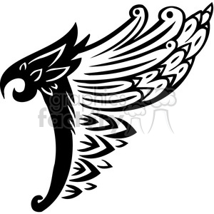 wing wings tattoo design black+white vinyl+ready