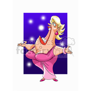 cartoon opera singer fat lady sings clipart. Commercial use image # 393440