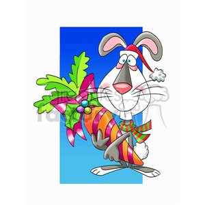 christmas rabbit caroler cartoon clipart. Royalty-free image # 393480