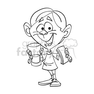 black and white image of kid eating cookie with milk nino tomando leche negro clipart. Commercial use image # 393891