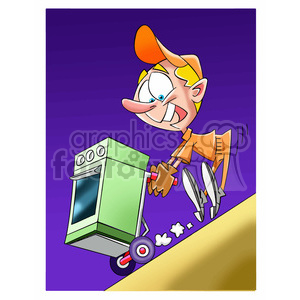 moving guy rolling down a hill with dolly clipart. Royalty-free image # 393941