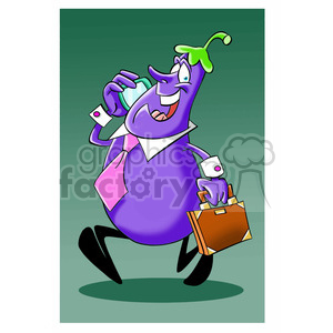 eggplant business character clipart.