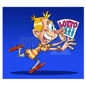 clipart - image of man winning the lottery.