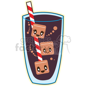 cartoon character cute funny fun happy cola drink soda glass straw