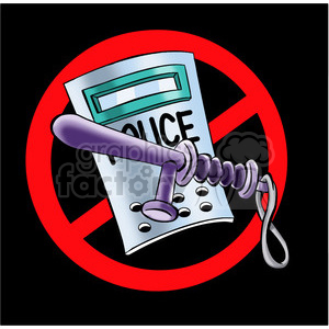 clipart - no police brutality.