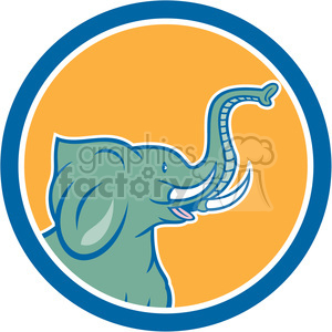 clipart - elephant marching side CIRC.