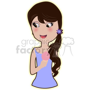 Ice Cream Girl cartoon character vector image clipart. Commercial use image # 394895