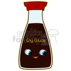 cartoon cute character soy+sauce asian food flavoring soy sauce
