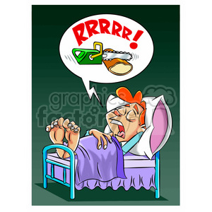 clipart - person snoring really loud.