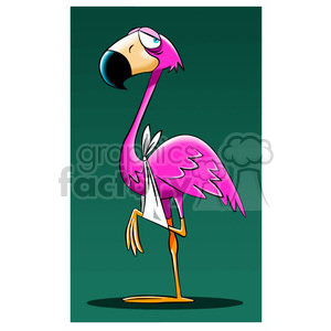 flamingo with broken leg clipart.