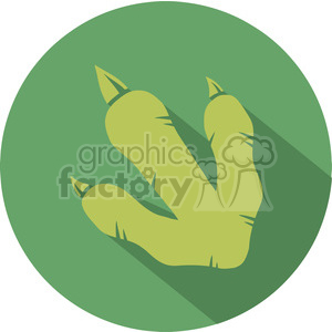 8865 Royalty Free RF Clipart Illustration Green Dinosaur Footprint Circle Flat Design Icon.Vector Illustration Isolated On White Background clipart.