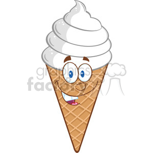 Royalty Free RF Clipart Illustration Ice Cream Cartoon Mascot Character clipart.