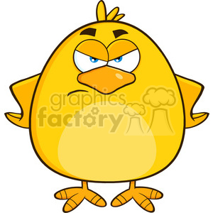 8612 Royalty Free RF Clipart Illustration Angry Yellow Chick Cartoon Character Vector Illustration Isolated On White clipart. Royalty-free image # 396674