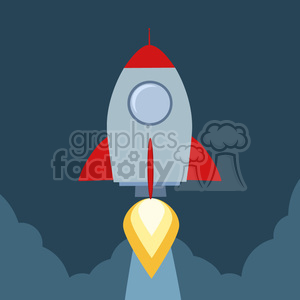 8326 Royalty Free RF Clipart Illustration Rocket Ship Start Up Concept Flat Style Vector Illustration clipart. Royalty-free icon # 397036