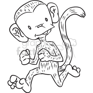 cartoon black+white animal monkey monkeys running tattoo jr