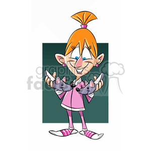 mary the cartoon character holding mouse slippers clipart.