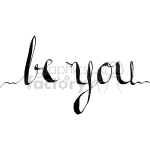 clipart - be you calligraphy vector art.