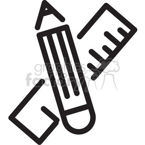 clipart - pencil ruler school supplies icon.