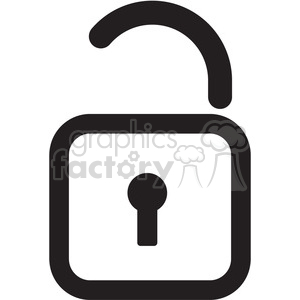 clipart - open lock icon.