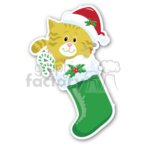 christmas cartoon holidays holiday stickers stocking stockings cat cats