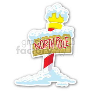 christmas cartoon holidays holiday stickers north+pole sign santa