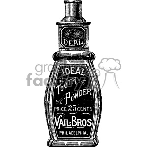 vintage distressed vintage tooth powder bottle GF vector design vintage 1900 vector art GF clipart. Royalty-free image # 402451