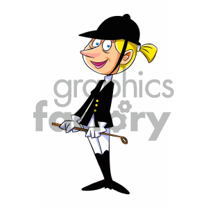 cartoon woman polo player clipart. Commercial use image # 404141
