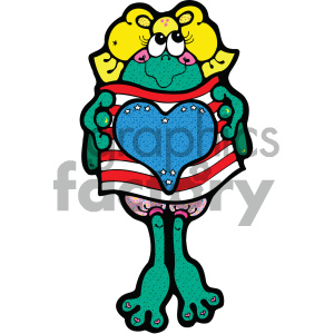 clipart - vector art patriotic frog 001 c.