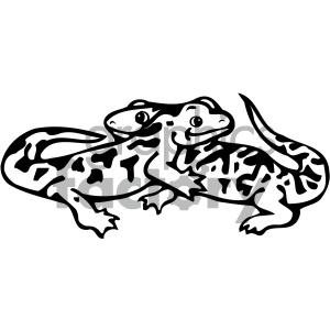cartoon animals vector PR lizard playing black+white