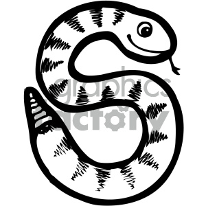 cartoon animals vector PR snake black+white letter+s