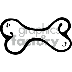 cartoon clipart vector dog bone 001 bw clipart. Commercial use image # 404933