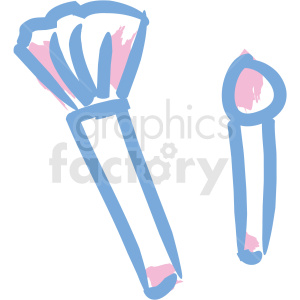 cosmetic makeup icons brush foundation