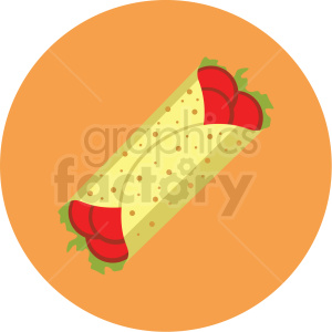 burrito vector flat icon clipart with circle background clipart. Commercial use icon # 406695