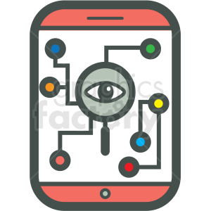 clipart - search analytics smart device vector icon.