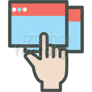 white hand clicking web hosting vector icons clipart. Royalty-free image # 406898