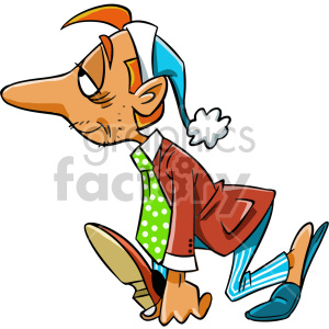 tired man sleep walking cartoon character clipart. Commercial use image # 407545