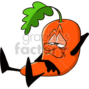 clipart - lazy carrot cartoon character.