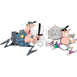 police chase cartoon clipart. Commercial use image # 407910