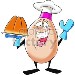 cartoon egg chef character
