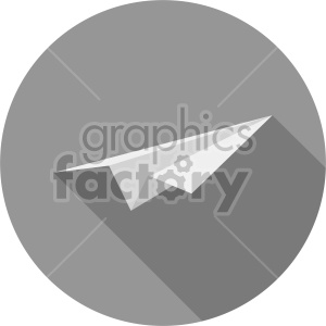 paper airplane on circle background icon
