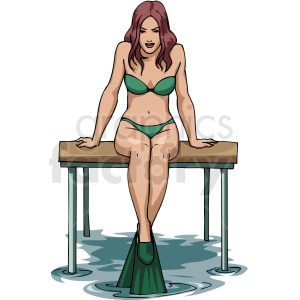 girl sitting on boat dock clipart. Royalty-free image # 169946