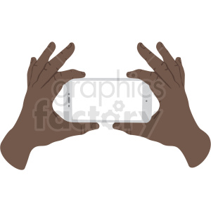 clipart - african american hands taking photo with phone vector clipart no background.