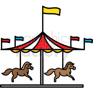 carnival horse carousel ride icon clipart. Commercial use image # 409947